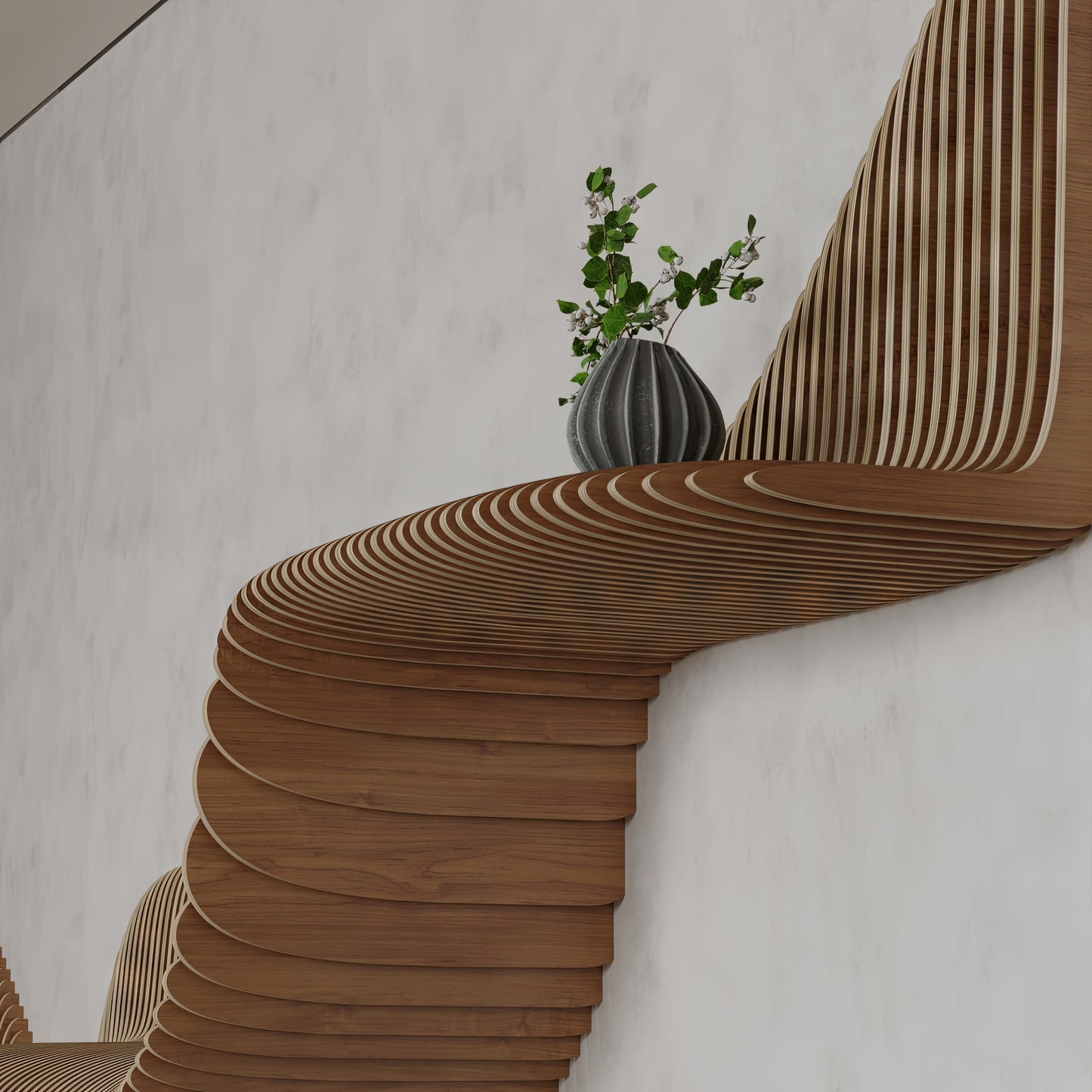 Gaia: Parametric Three-Tiered Wavy Wall Shelf